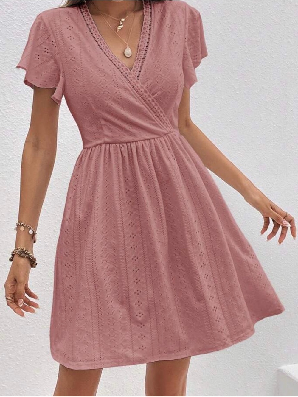 A-line Boho Summer Dress. Pull-on. Elastic High Waist.
